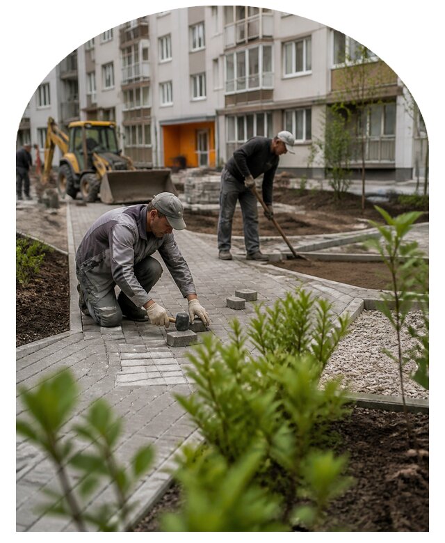 Благоустройство двора многоквартирного дома в Якутске